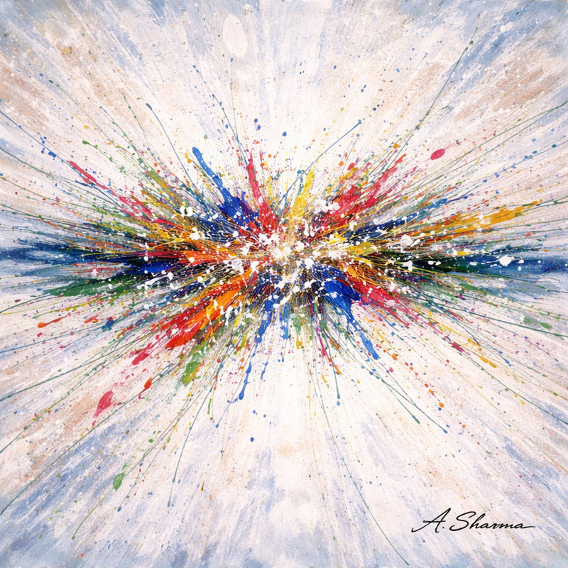 «Spectrum Burst», art mural sur toile tendue, L 20 po x H 20 po x P 1,5 po