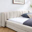  Grand lit plateforme tapissier grand en chenille avec tête de lit arrondie, structure solide, beige-1498410518