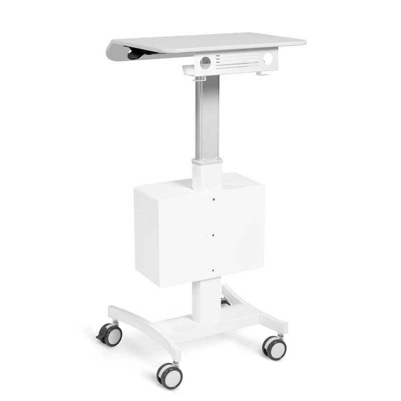 Vitalize Adjustable Height Rolling Medical Laptop Cart with Storage