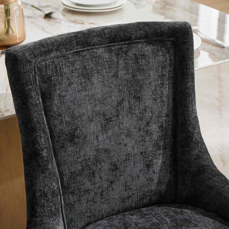Ensemble de 2 chaises de salle à manger de style moderne avec pieds plaqués courbés, Noir