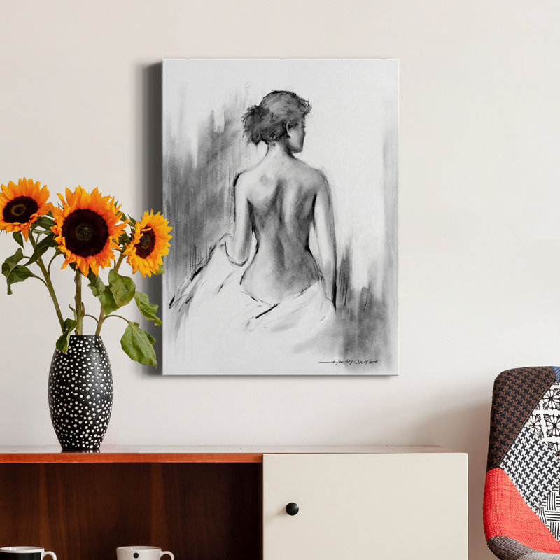«Soft Silhouette IV» par E. Anthony Orme - reproduction de dessin sur toile tendue, H 20 po x l 16 po x P 1 po