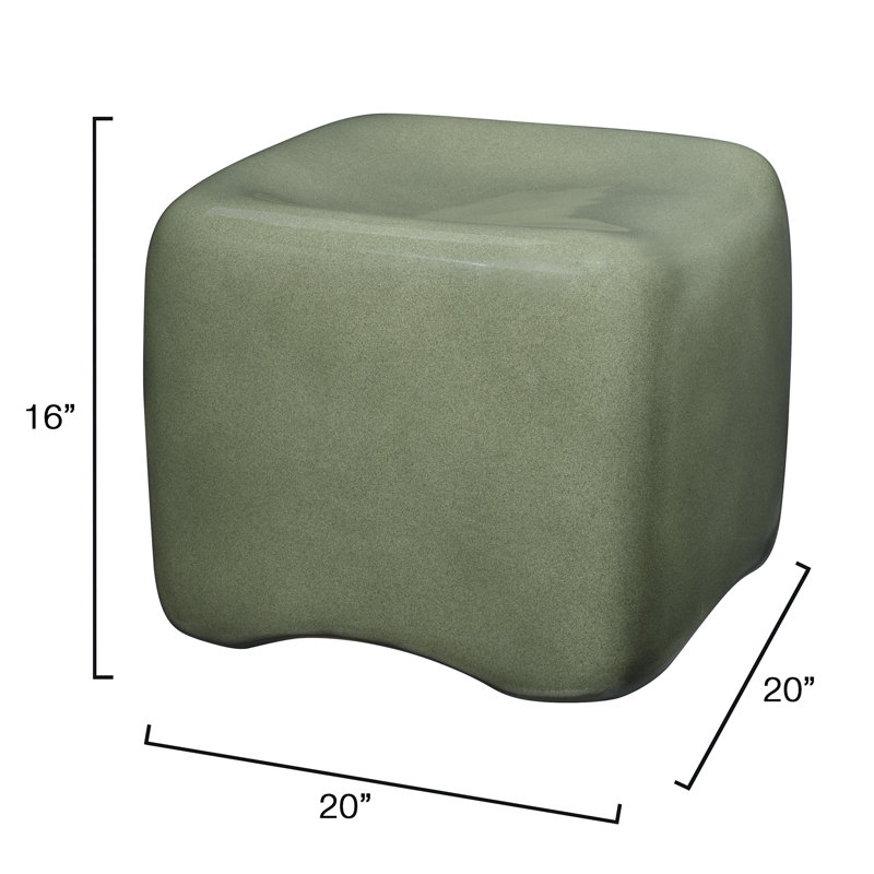 Cushion Concrete Stool, Cream, Olive Green