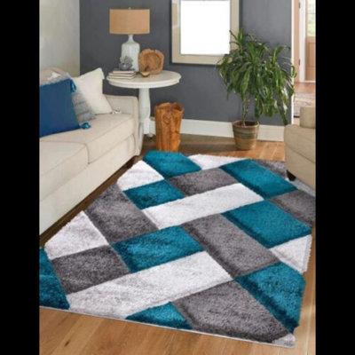 Modern Rug Thick Living Room Mats Carpet Hallway Bedroom Floor Mat Emerald