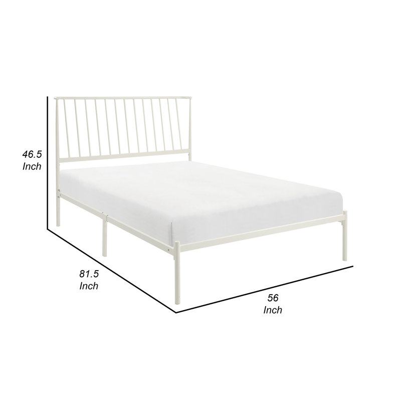Aynsley Metal Platform Bed, Full, Off-White