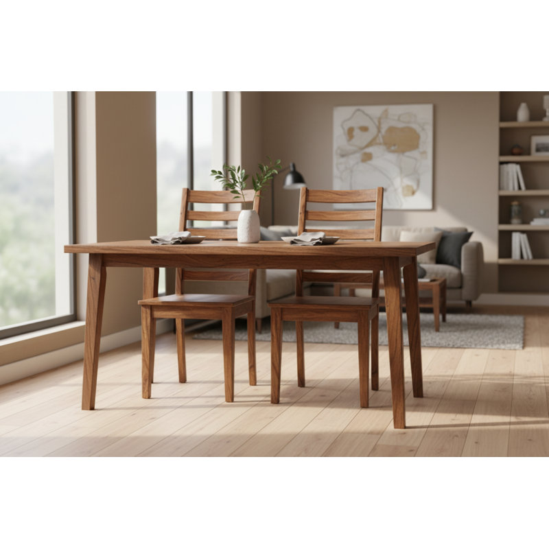 Chaise d'appoint cloutée en bois massif clermont, Marron foncé