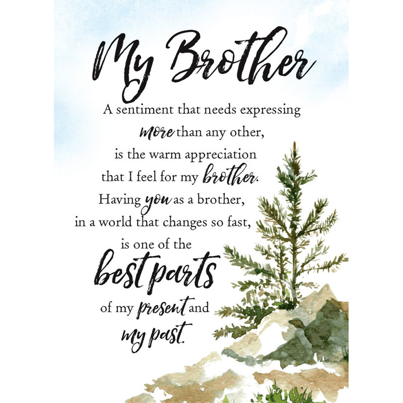 «My Brother», reproduction d'art textuel sur bois