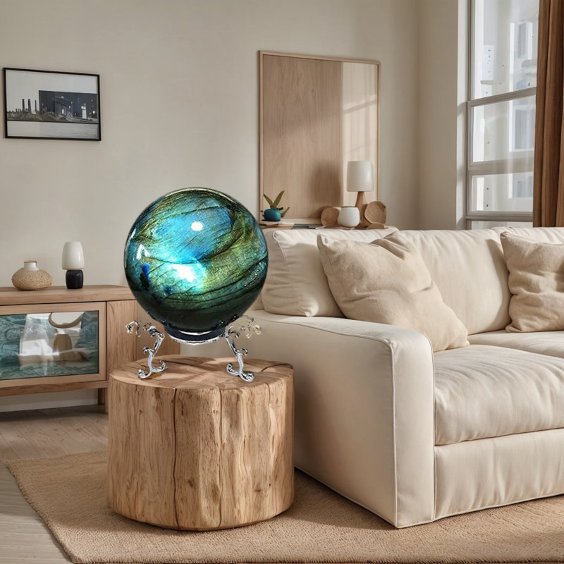 Sphère en cristal Labradorite, décoration intérieure solide non parfumée, cadeau de la Saint-Valentin et des Fêtes, accessoire Home Collection