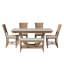Ensemble de 6 tables de salle à manger en bois 6 pièces avec banc long et 4 chaises, style moderne, brun-129590624