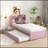Twin Bed With Trundle,Bookcase,Pink
