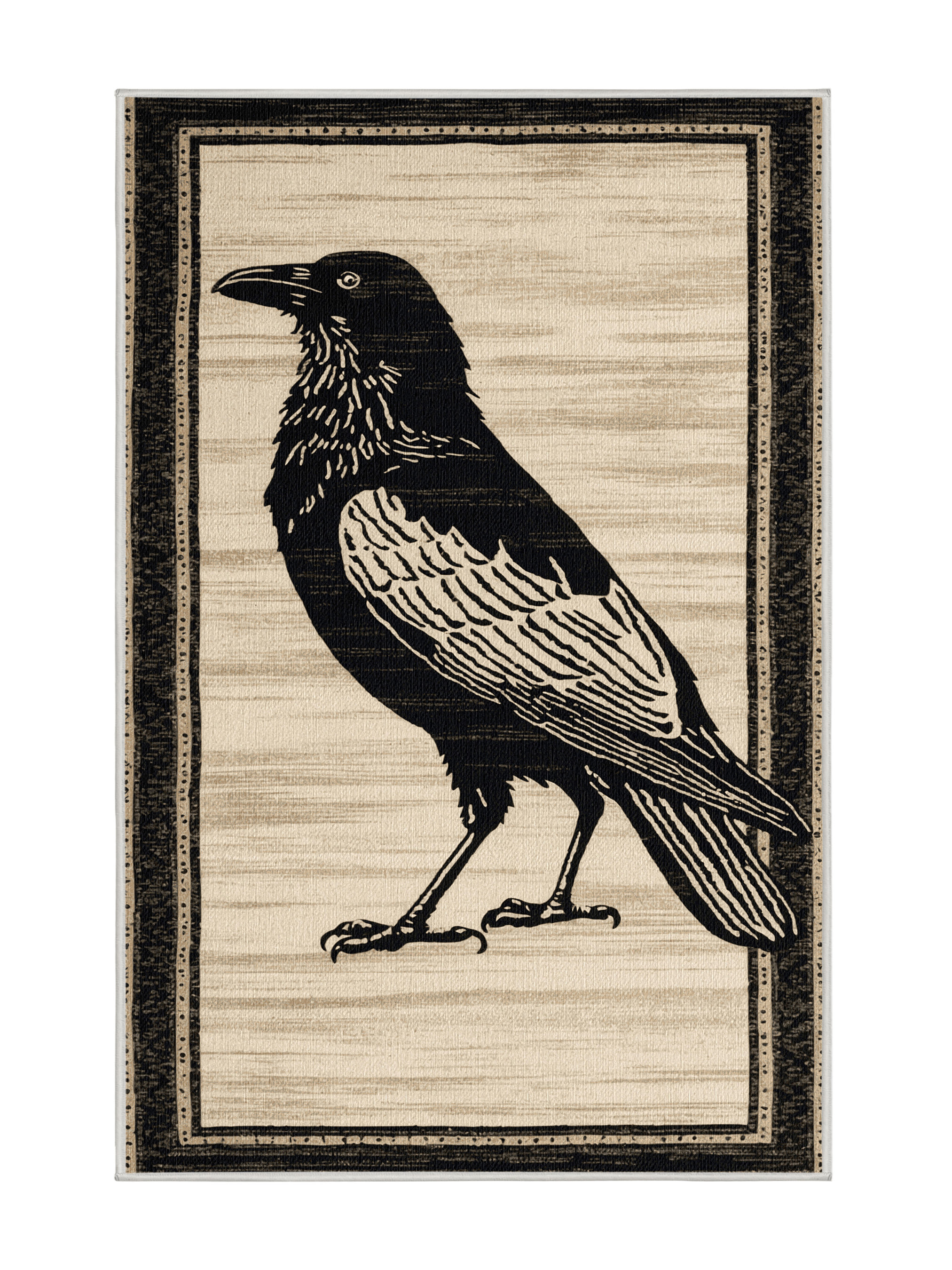 One Allium Way® Washable Pied Crow Birds Area Rug | Wayfair