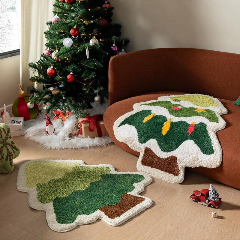 Tapis de bain Christmas Tree, Green Christmas Tree 1