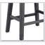 Ensemble de 2 tabourets de bar à hauteur grise avec sièges en similicuir noir et garniture cloutée pour un repas décontracté