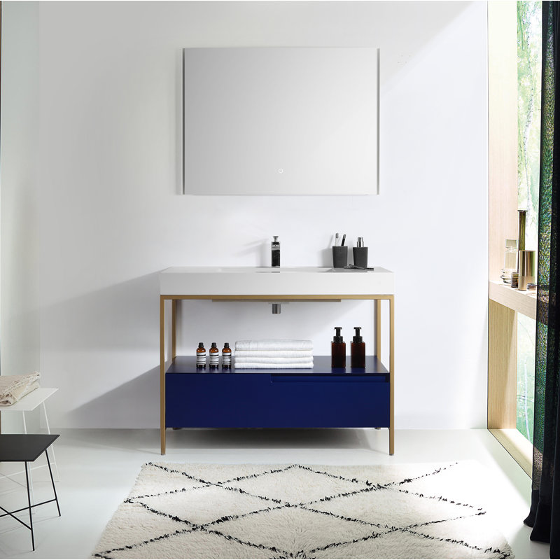 Texel 42" W Single  Vanity, Navy Blue, White, White