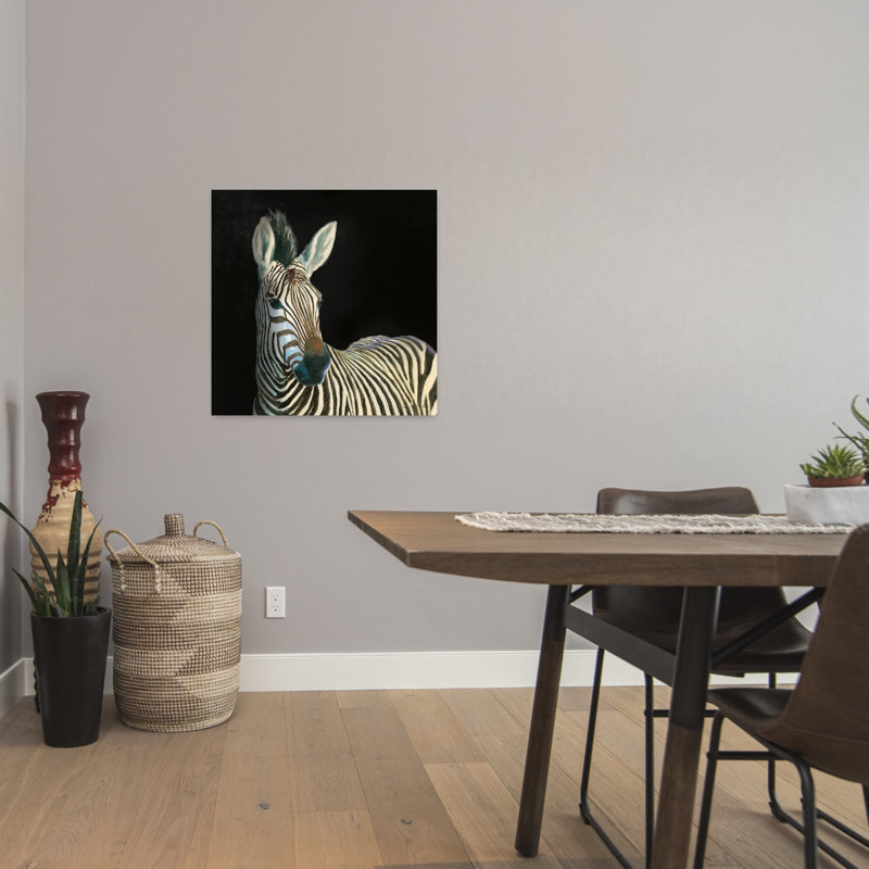 Art contemporain noir avec animaux d'Afrique, H 24 po x l 24 po