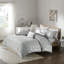 Housse de couette très grand / très grand avec ornement géométrique métallique gris et argent-120469763-120469761
