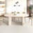Extendable Oval Kitchen Table for 4-8 People with Travertine-Inspired Finish