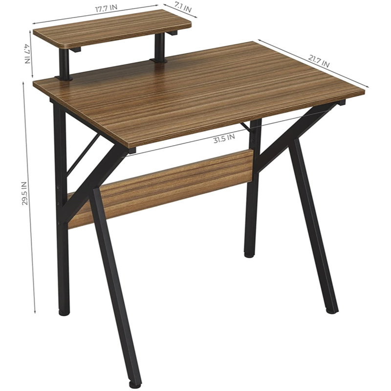Modular Writing Desk, 29.5" H x 47.2" W x 23.6" D, Black