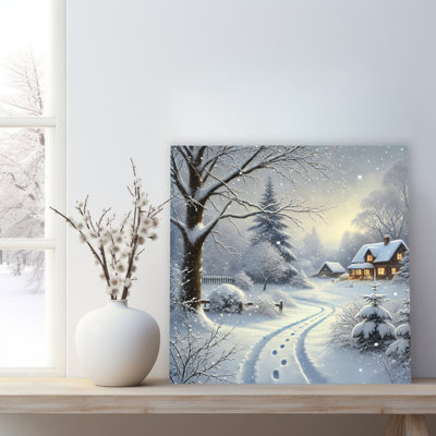 Winter's Glow: Serene Snowscape Canvas Wall Art