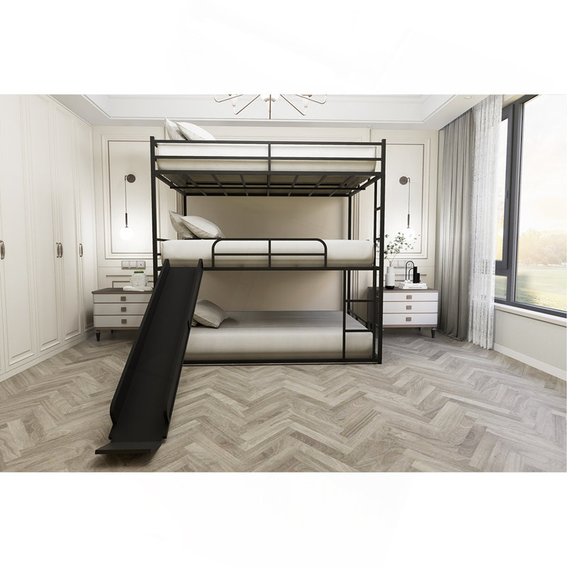 Lit mezzanine polyvalent avec toboggan et échelle pour jouer