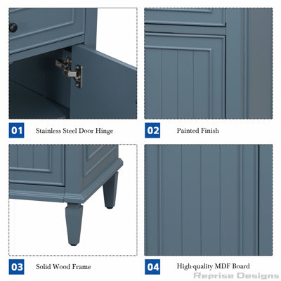 Armoire de meuble-lavabo 24 po avec lavabo, un tiroir rabattable et deux tiroirs, tablette réglable