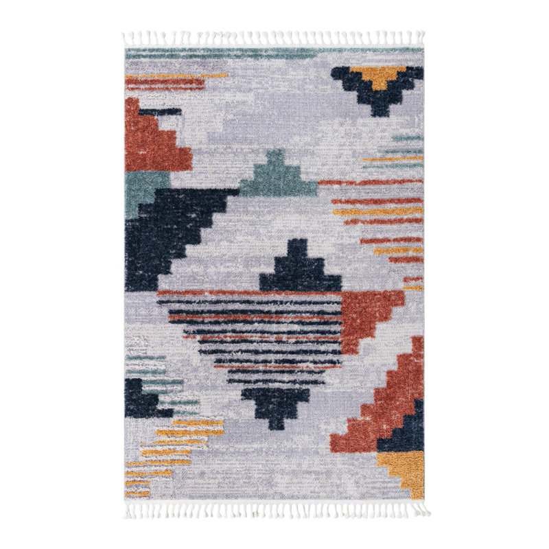 Kinde Geometric Indoor / Outdoor Rug, Rectangle 6' x 9'
