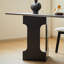 Table de salle à manger rectangulaire simple en bois massif noir-1605922363