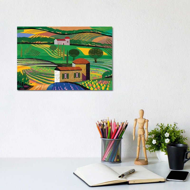 Summer Fields by Charles Harker - Wrapped Canvas Print, 20.32 cm H x 30.48 cm W