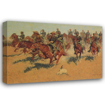 Alcott Hill® Remington, Frederic Gallery Wrapped Canvas Art: Cavalry Charge on the Southern Plains