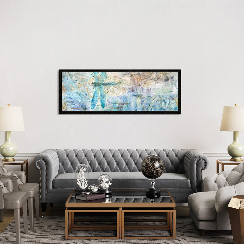 Against The Flow by Stephanie Law - Panoramic Painting on Canvas, 152.4 cm H x 50.8 cm W, Black Framed