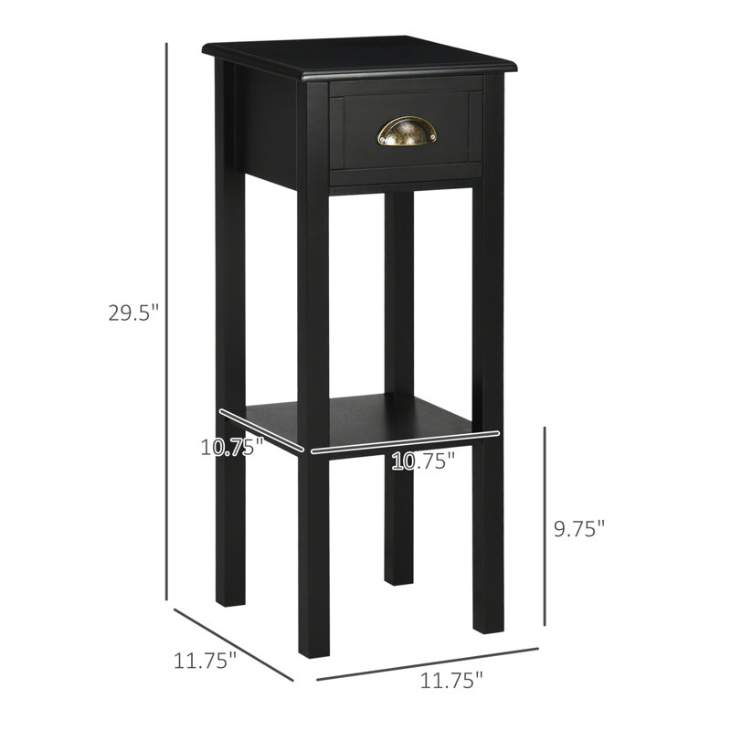 Kolb End Table with Storage, Black