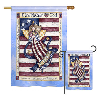 Ensemble de drapeaux 2 pièces Garvan One Nation Under God Americana Patriotic Impressions