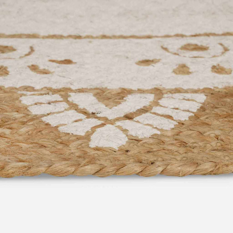 Oval Linen Hand Hooked Area Rug, Oval 205 x 305 cm