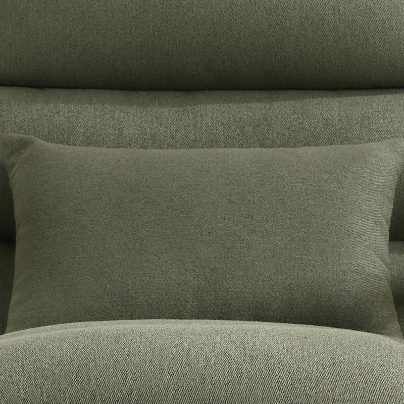 25.79" W Scandinavian Linen Upholstered Accent Chair With Solid Rubberwood, Green, 5