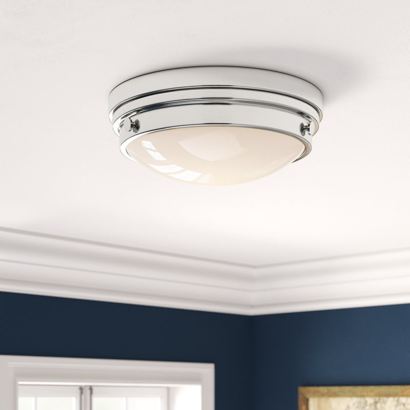 Helmsford 2 - Light 13.25" Simple Bowl Flush Mount in Polished Nickel, Polished Nickel