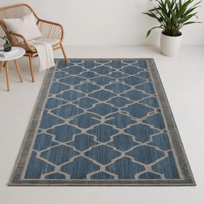 Tapis gris intérieur et extérieur Trellis
