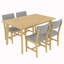 1 Solid Wood Table + 4 Upholstered Chairs-970662164-970662163