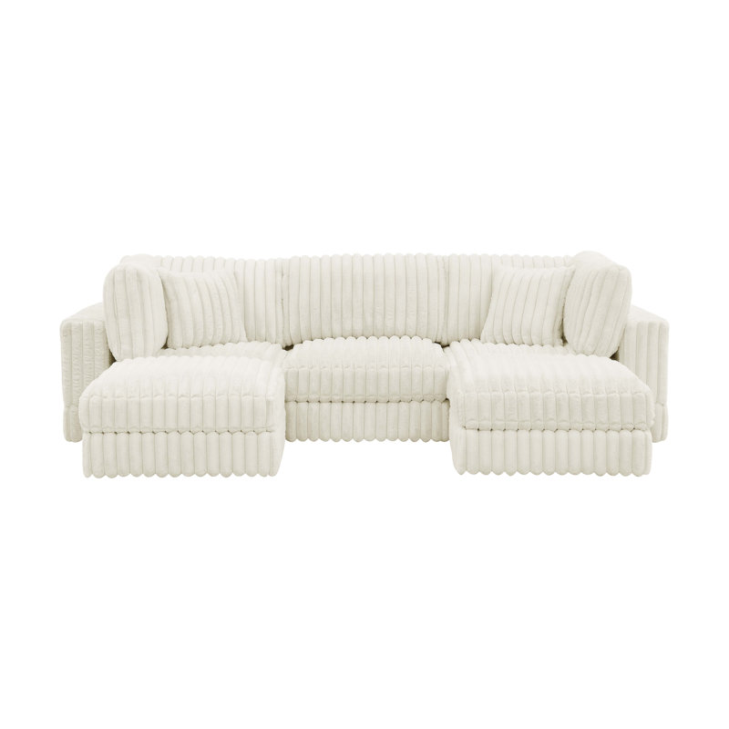 Cloud Haven Modular Sectional, Cream Corduroy