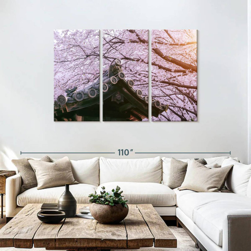Harnek Blossoming Sakura Tree, 48" H x 74" W
