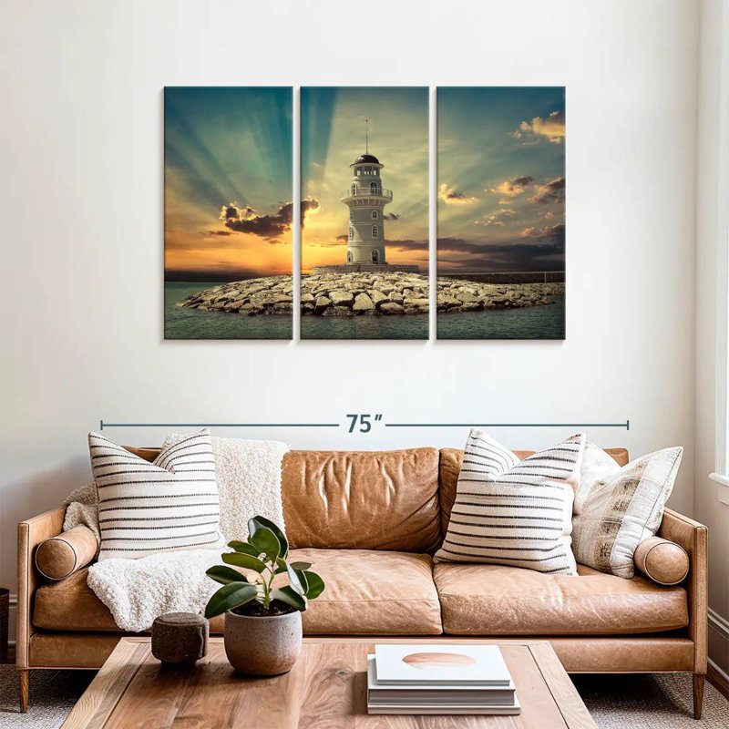 Aletra Majestic Lighthouse Sunset, 36" H x 57" W