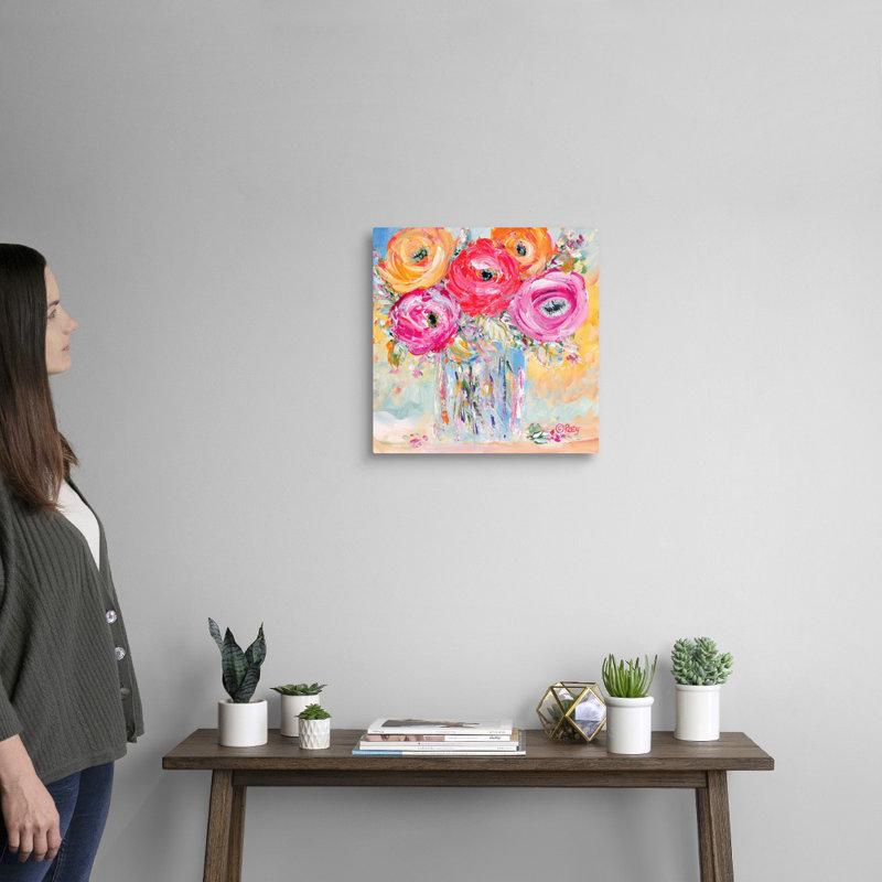 Reproduction d’art sur toile « burst of Bloom » par Robby Ebert, Toile tendue, H 16 po x l 16 po, Sans cadre