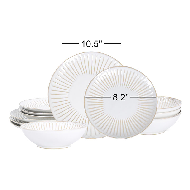 Stone Lain Linea 12-Piece Dinnerware Set Stoneware