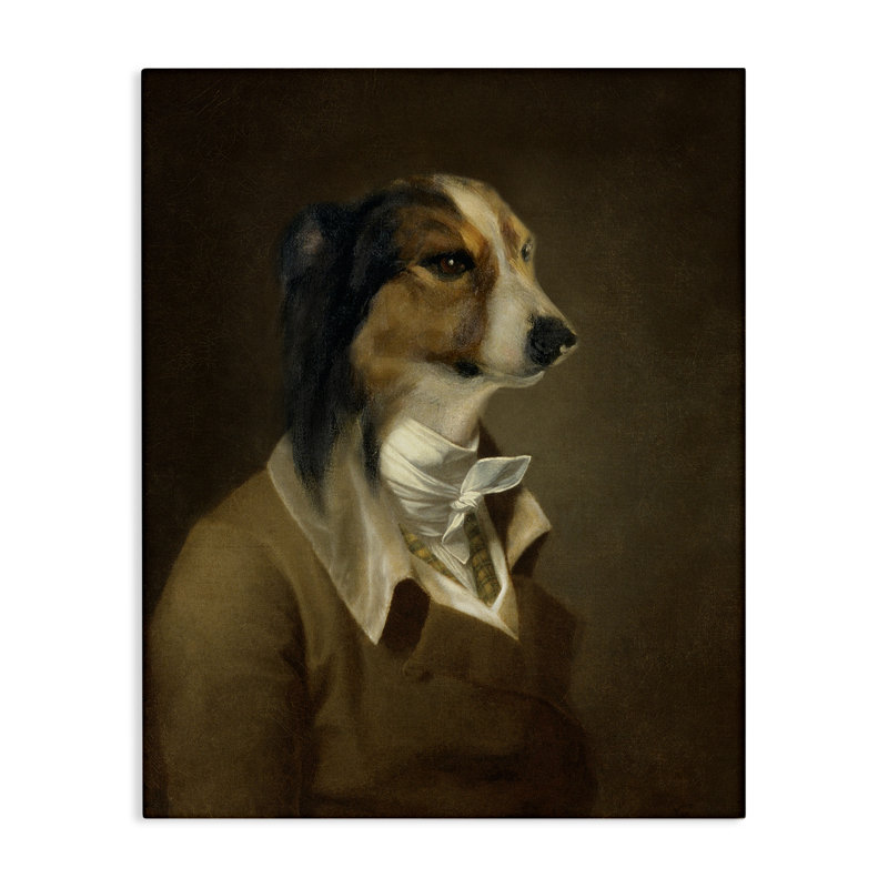 "Classic Attire Dog Portrait", art mural par CAD Designs, H 40 po x l 30 po
