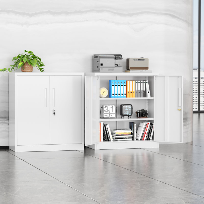 Armoire de rangement à 2 tablettes Iaconetti, Blanc
