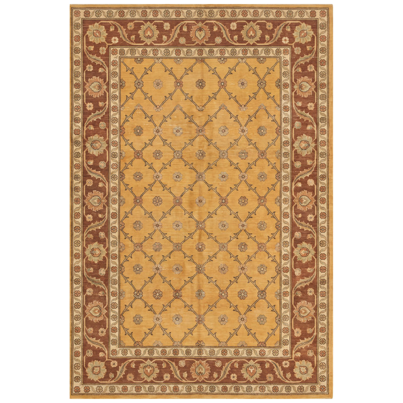 Tapis Brook2 traditionnel à motif floral orange, vert et crème, lavable en machine, antidérapant, à poils courts, pour intérieur et extérieur, adapté aux animaux domestiques, idéal pour le salon, la chambre, la salle à manger, l'entrée, le corridor ou le bureau.