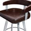 Tabouret tournant 29,5 "avec dossier en bois massif et siège rembourré-410636184-410848791-410848292