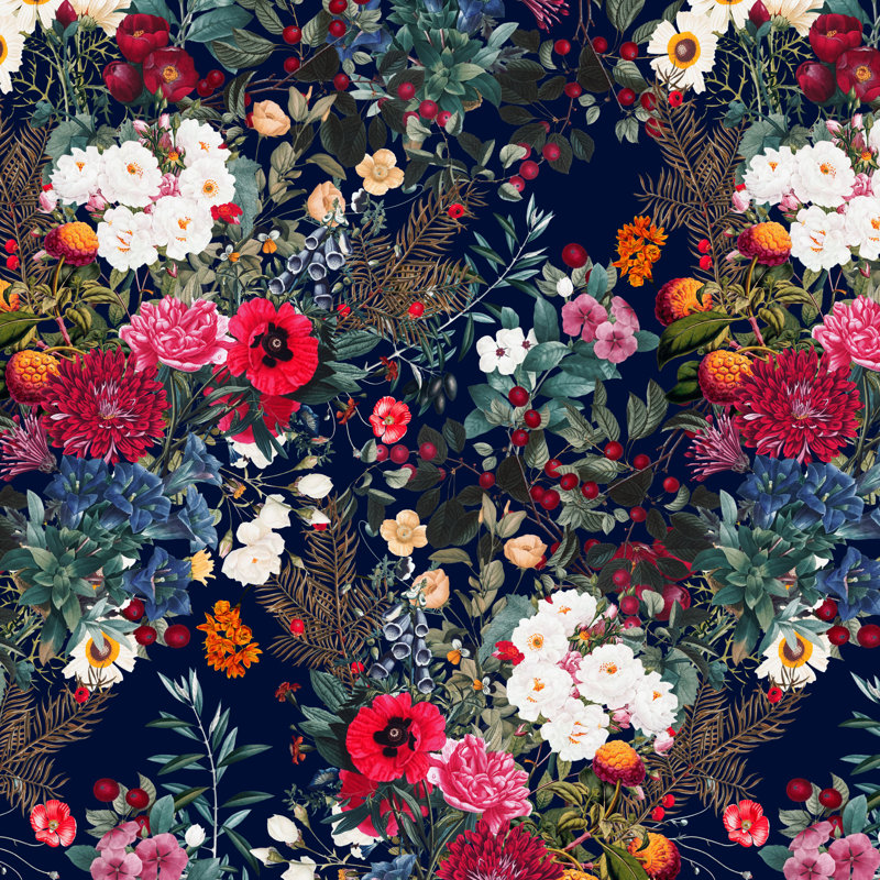 «Midnight Garden VI» par Burcu Korkmazyurek - impression sur toile tendue, H 12 po x l 12 po