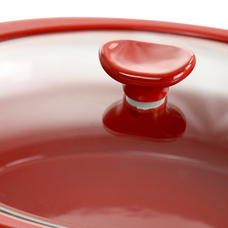 Casserole ovale en grès rouge avec couvercle en verre Crockpot Appleton