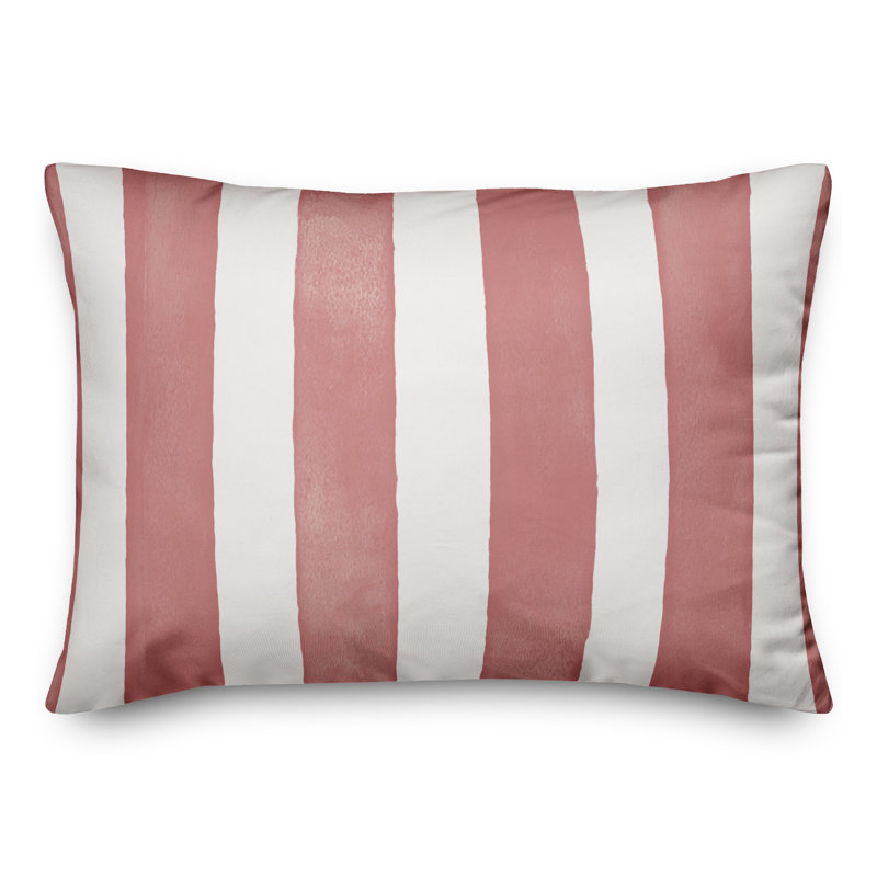 Striped Outdoor Throw Pillow, Pink