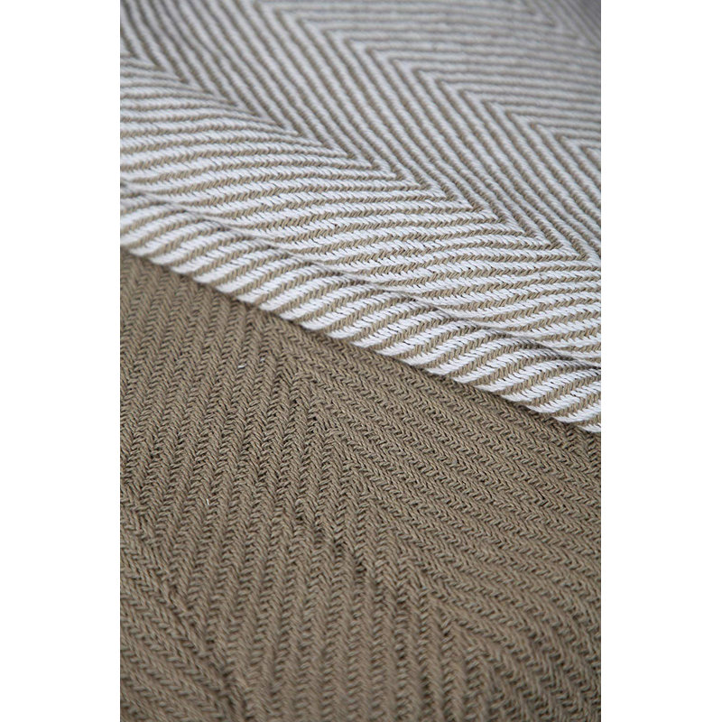  Jeté luxueux 100% coton, Beige, Chevrons