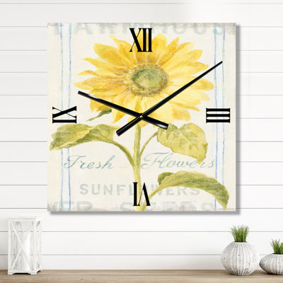 Horloge murale Floursack Florals II - Farmhouse